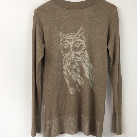 Kensie V-Neck Owl Cardigan - Picture 2 of 6